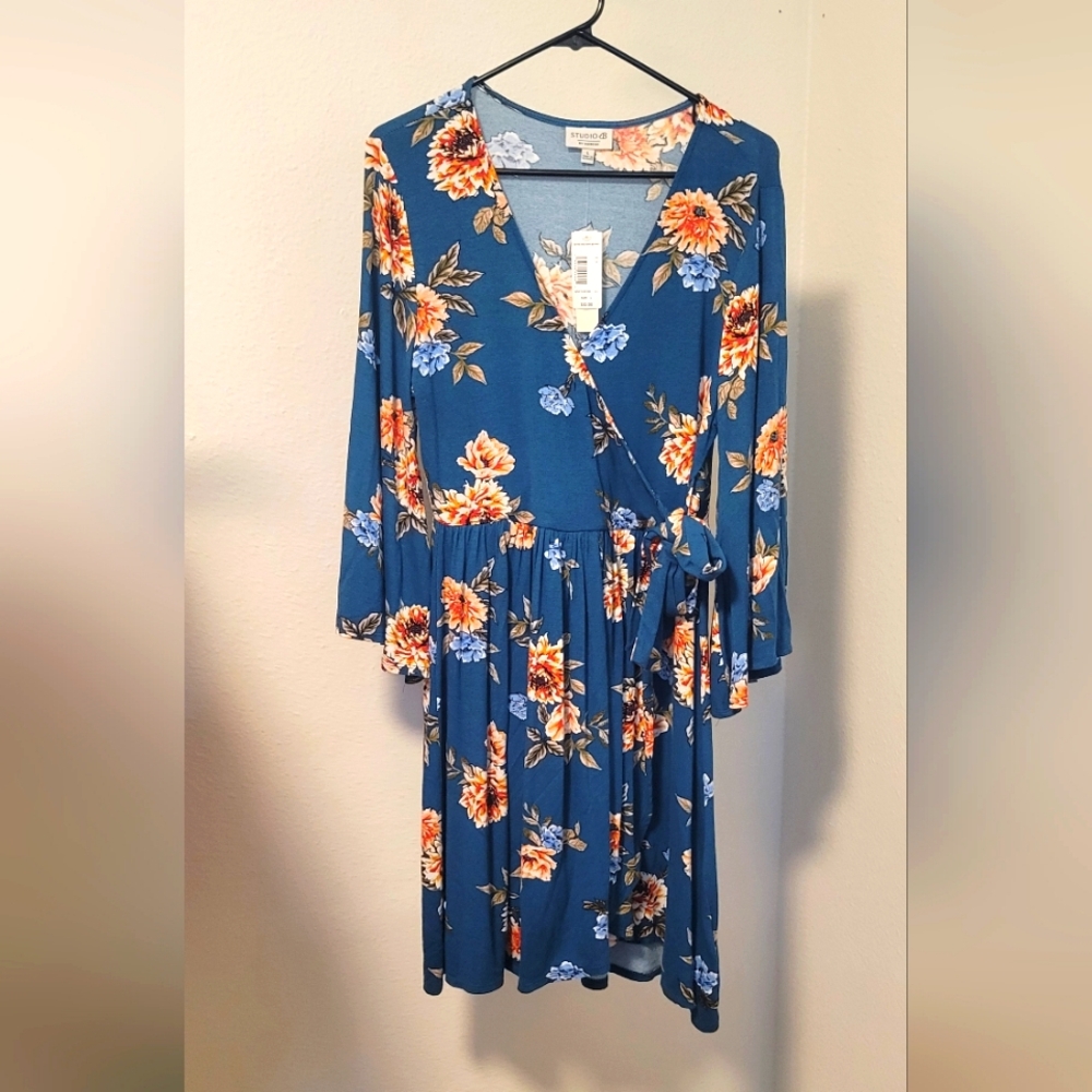 Studio B by Bobeau Floral Faux Wrap Dress